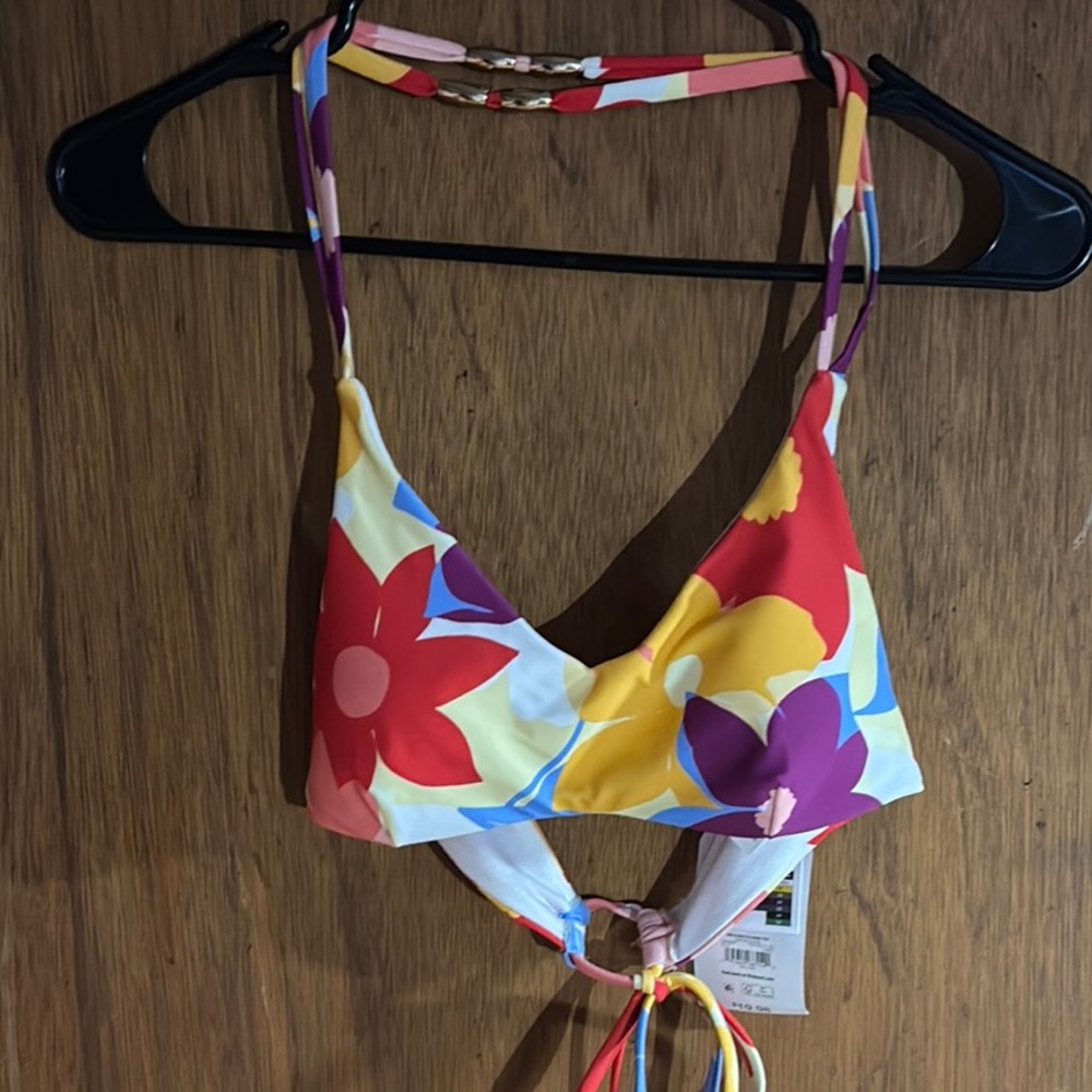 Colorful Floral Bikini Top